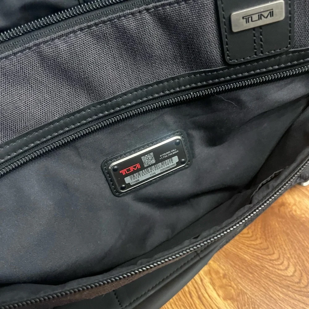 TUMI Alpha Bravo Grayson 3-Way Brief Backpack Briefcase - Charcoal Grey - GOOD